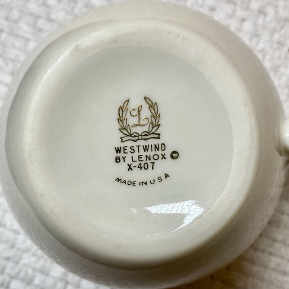 Vintage Retired Lenox China Westwind~(1)~ Creamer and Covered Sugar Bowl USA - Picture 12 of 14
